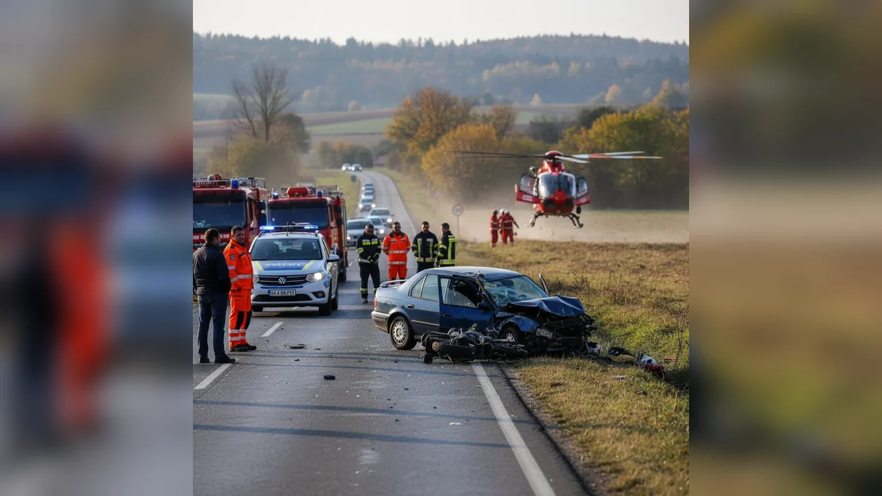 Accident grav pe DN13E între mașină și motocicletă, SMURD în acțiune