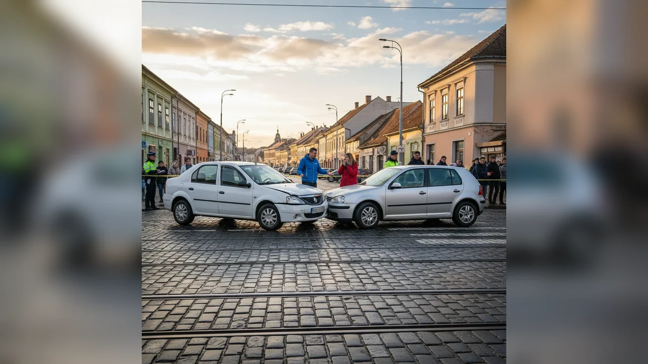 Accident rutier cu pagube materiale, fără victime grave, în Sfântu Gheorghe