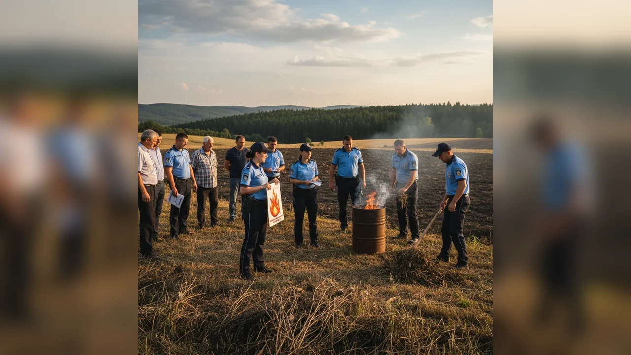 Autoritățile din Sfântu Gheorghe avertizează asupra interdicției de a arde vegetația uscată