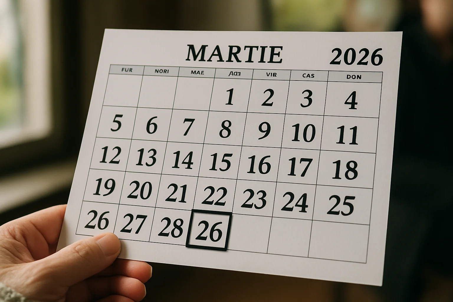 Calendar ortodox – 26 martie 2026