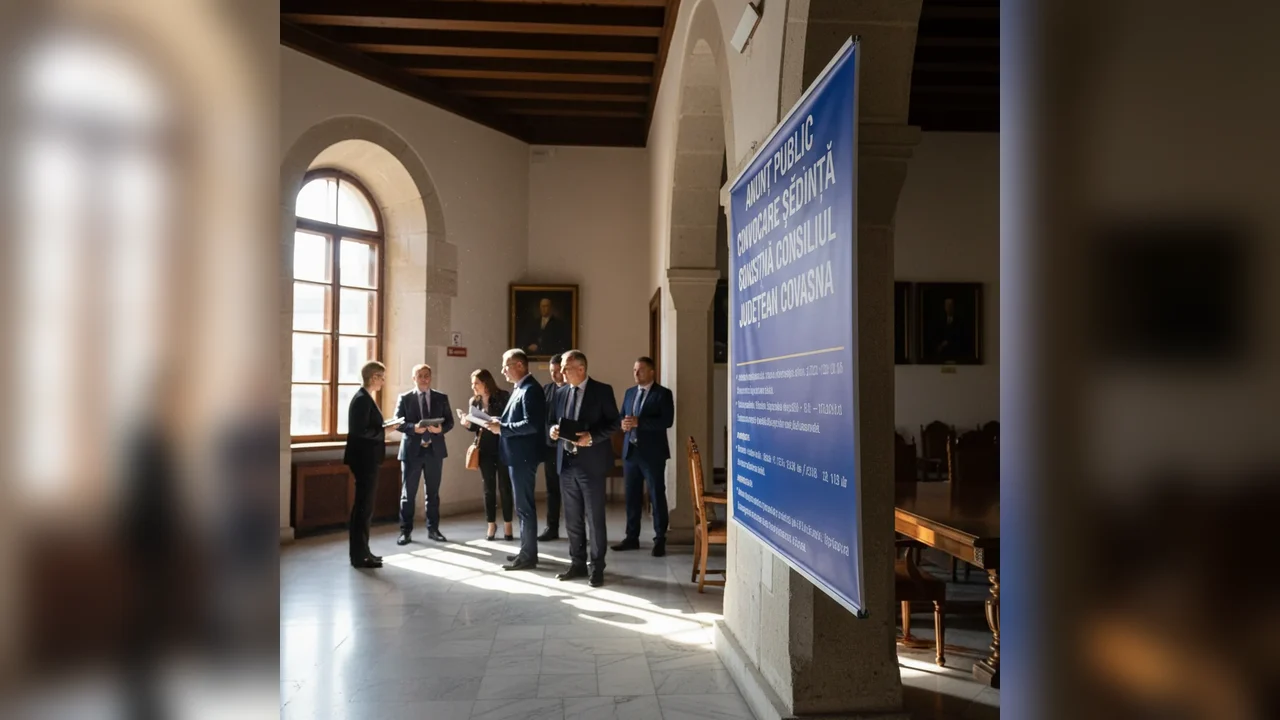 Convocare şedinţă Consiliul Judeţean Covasna – anunţ public oficial