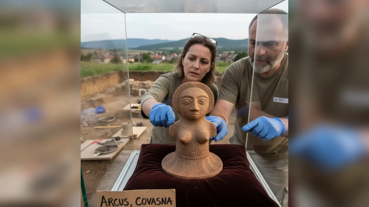 Descoperire arheologică la Sfântu Gheorghe: idol neolitic de circa 7.500 de ani la Arcuș