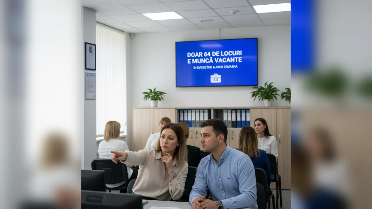 Doar 64 de locuri de muncă vacante în județul Covasna, potrivit AJOFM, situație relevantă pentru Sfântu Gheorghe