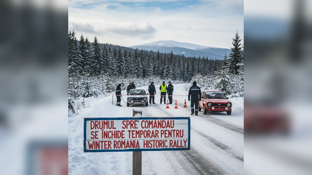 Drum spre Comandău închis temporar: restricții de circulație la Sfântu Gheorghe pentru Winter Romania Historic Rally