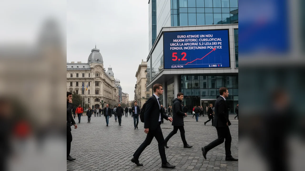 Euro atinge maxim istoric, cursul ajunge la aproape 5,2 lei