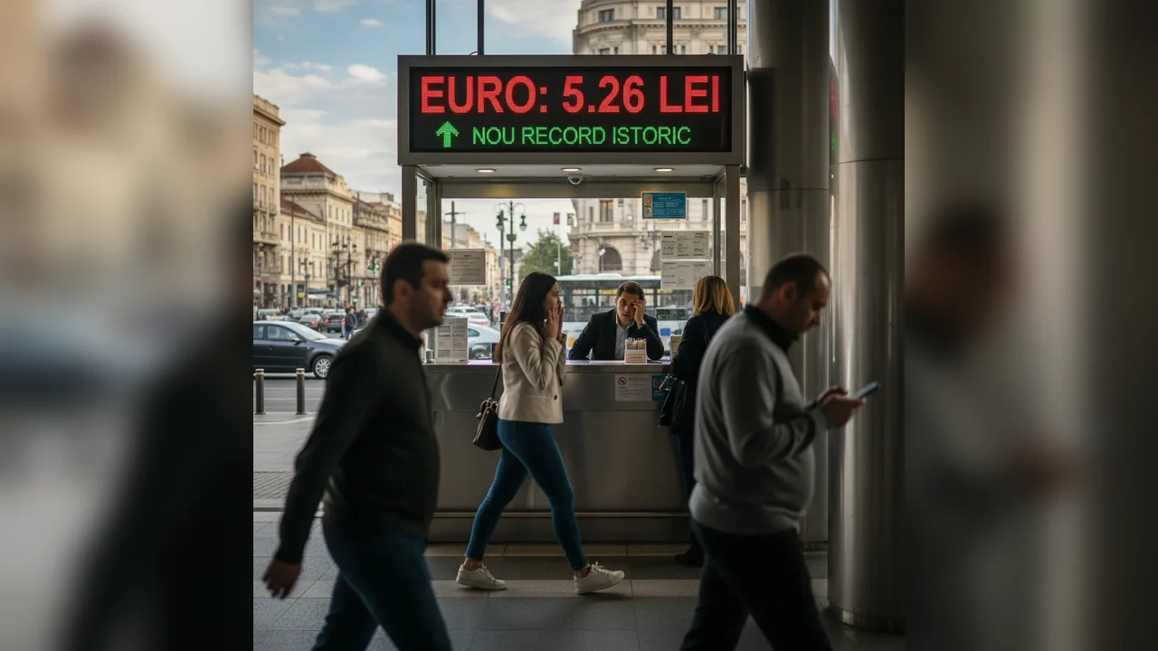 Euro atinge un nou record istoric de 5,26 lei