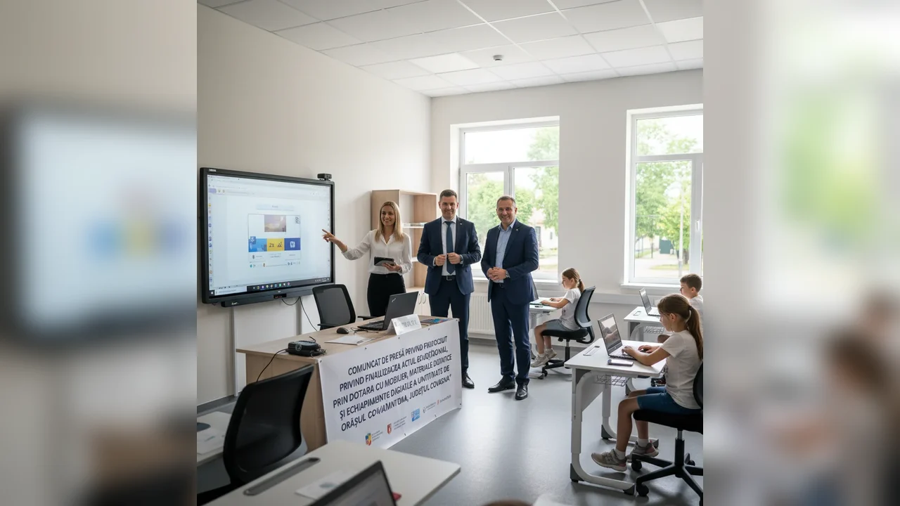 Finalizarea proiectului de modernizare a unităților de învățământ din orașul Covasna prin dotarea cu mobilier, materiale didactice și echipamente digitale