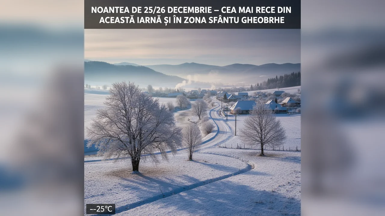 Ger puternic în Sfântu Gheorghe: noaptea de 25/26 decembrie, cea mai rece din această iarnă în România