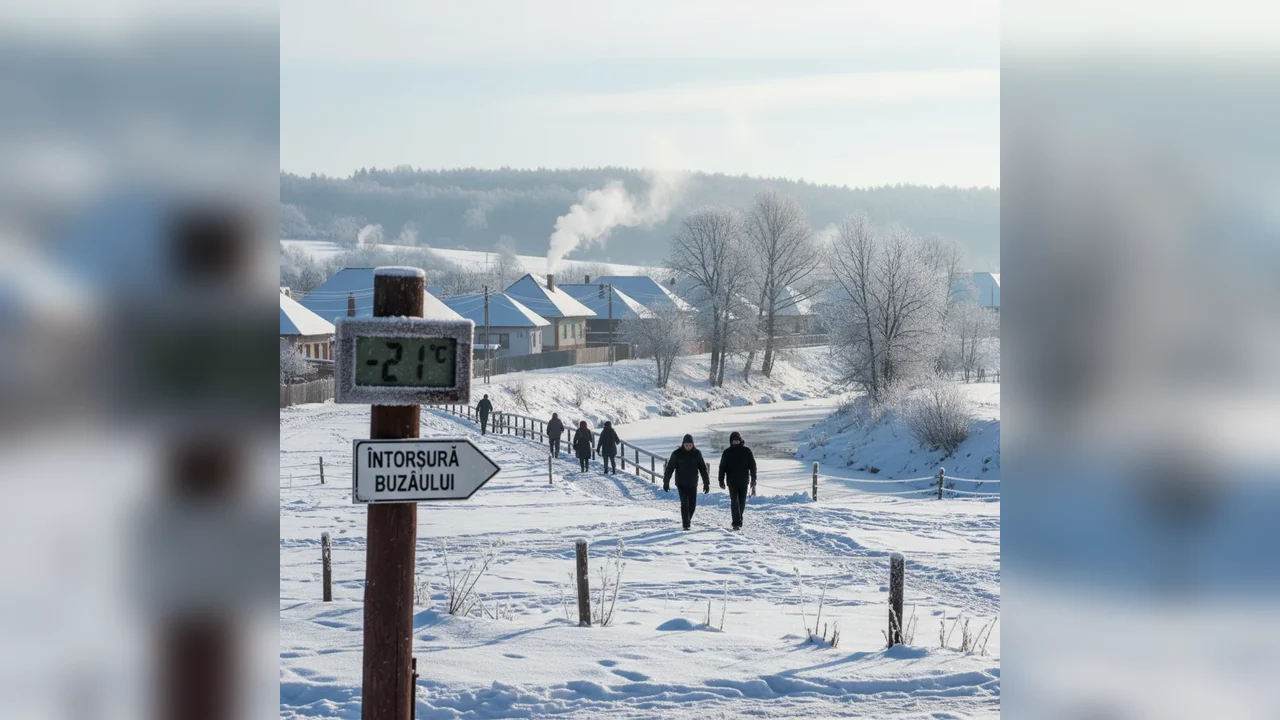 Ger sever la Întorsura Buzăului: minus 21 de grade Celsius, recordul iernii în județul Covasna, raportat de la Sfântu Gheorghe