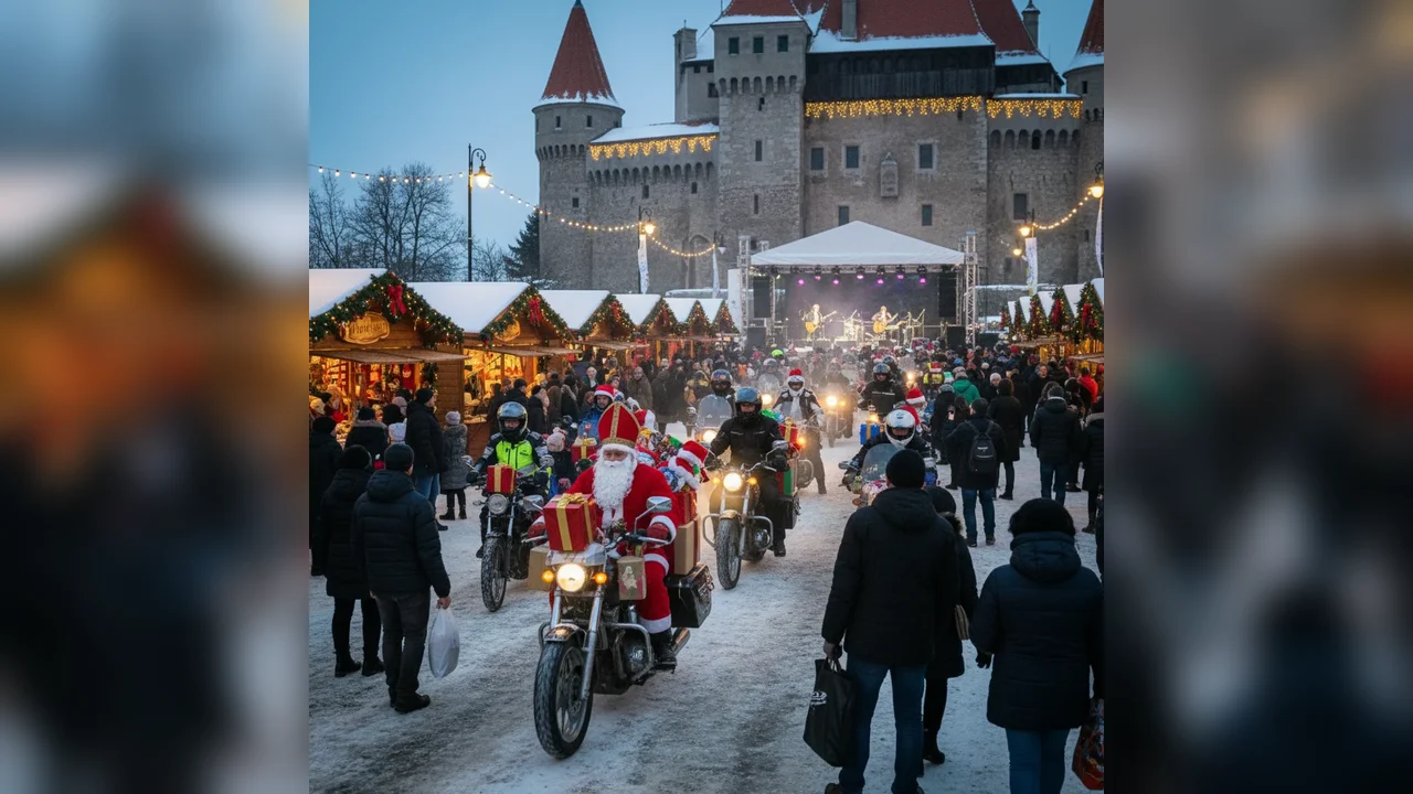 Parada moto Moș Nicolae, concerte la castel și târguri de Crăciun în decembrie în județul Covasna