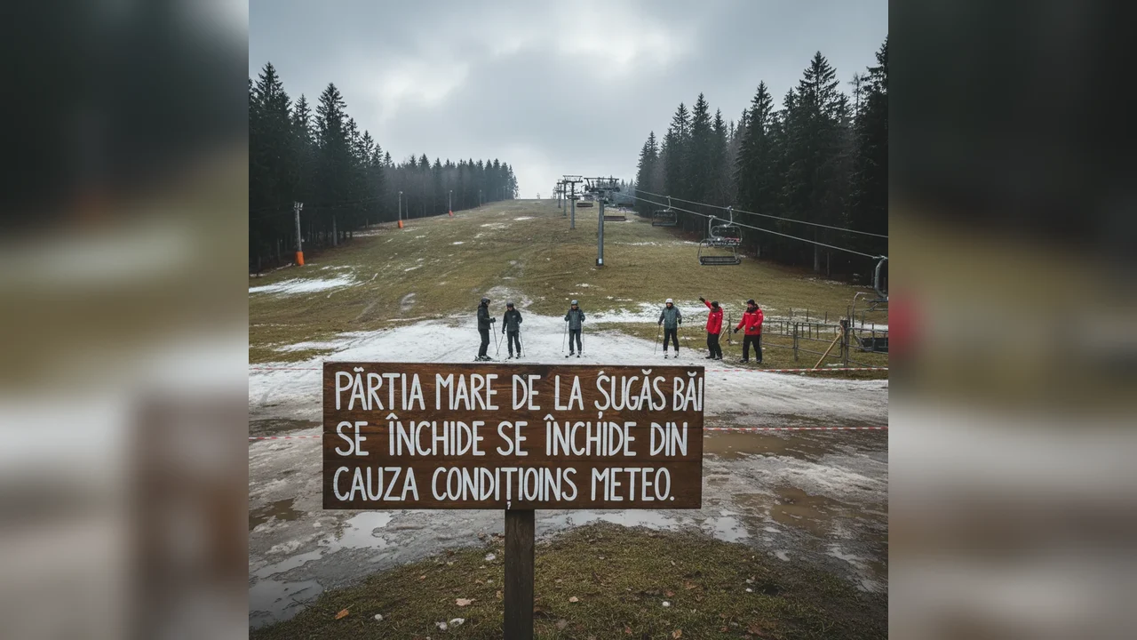 Pârtia mare de la Șugaș Băi se închide temporar din cauza vremii la Sfântu Gheorghe