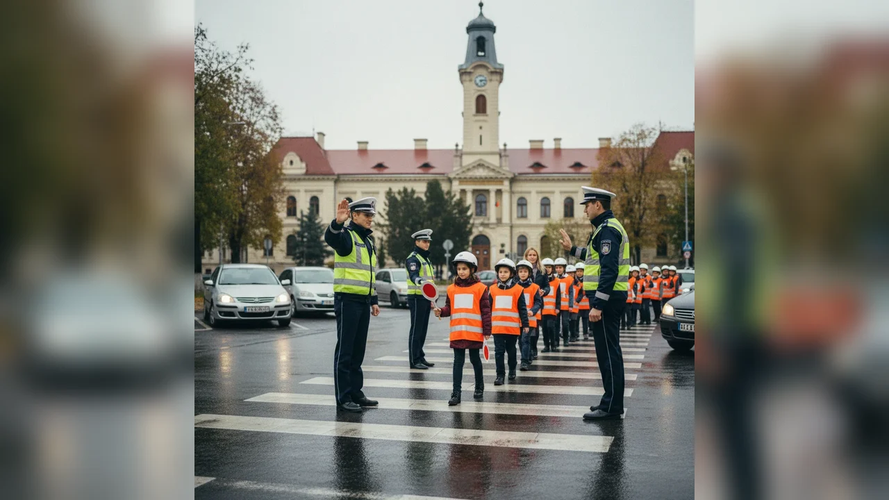 Patrula de circulație și poliția, acțiune la CNMV Sfântu Gheorghe