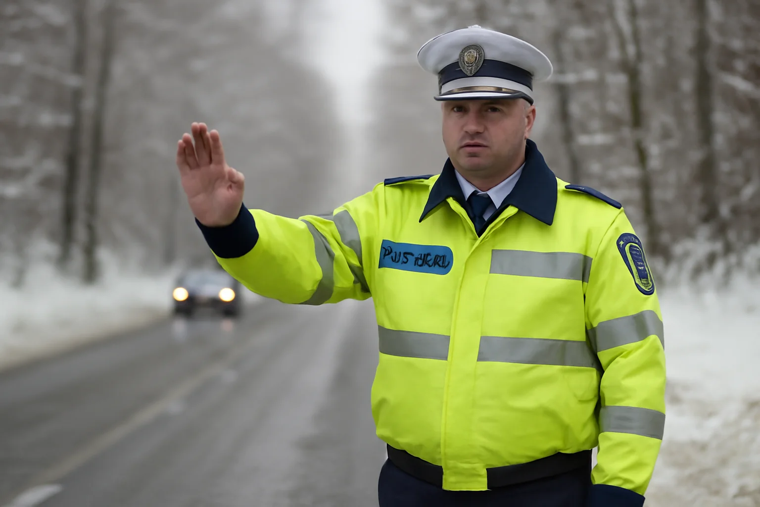 Polițiștii din Sfântu Gheorghe avertizează șoferii: prudență maximă pe șosele în context de iarnă