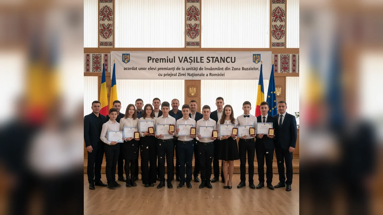 Premiul VASILE STANCU acordat elevilor premianți din Zona Buzaielor de Ziua Națională a României
