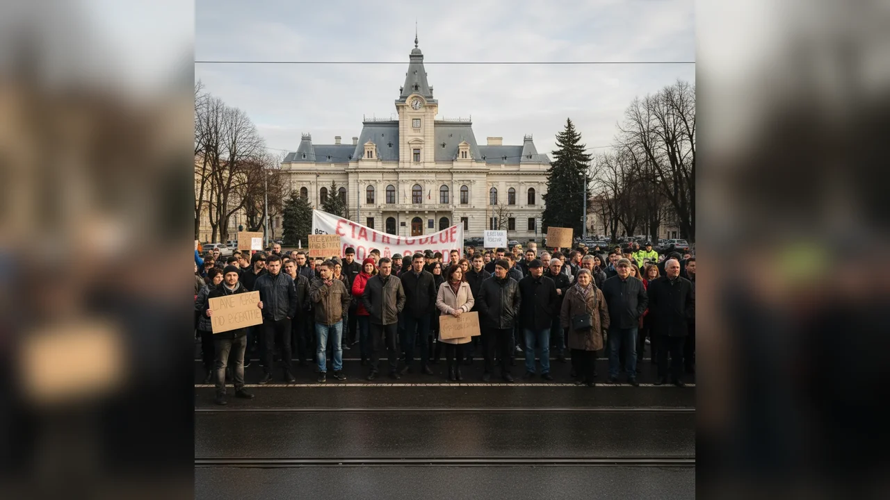 Protest la Primăria Sfântu Gheorghe față de creșterea taxelor și impozitelor locale