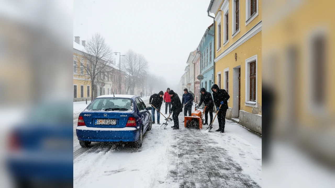 Spirit civic la deszăpezire: trotuarele din Sfântu Gheorghe, curățate aproape integral