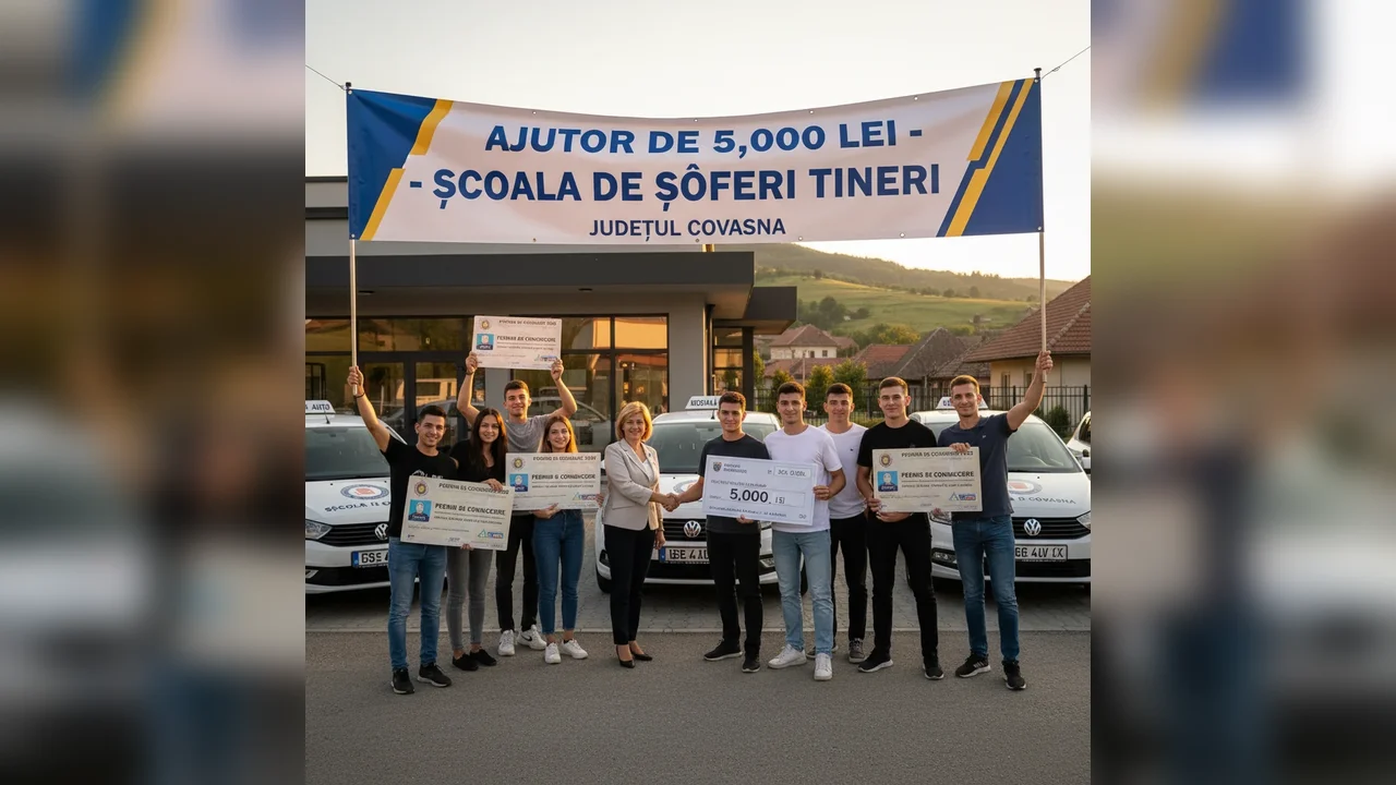 Sprijin de 5.000 de lei pentru şcoala de şoferi, anunţat la Sfântu Gheorghe pentru tinerii din Covasna