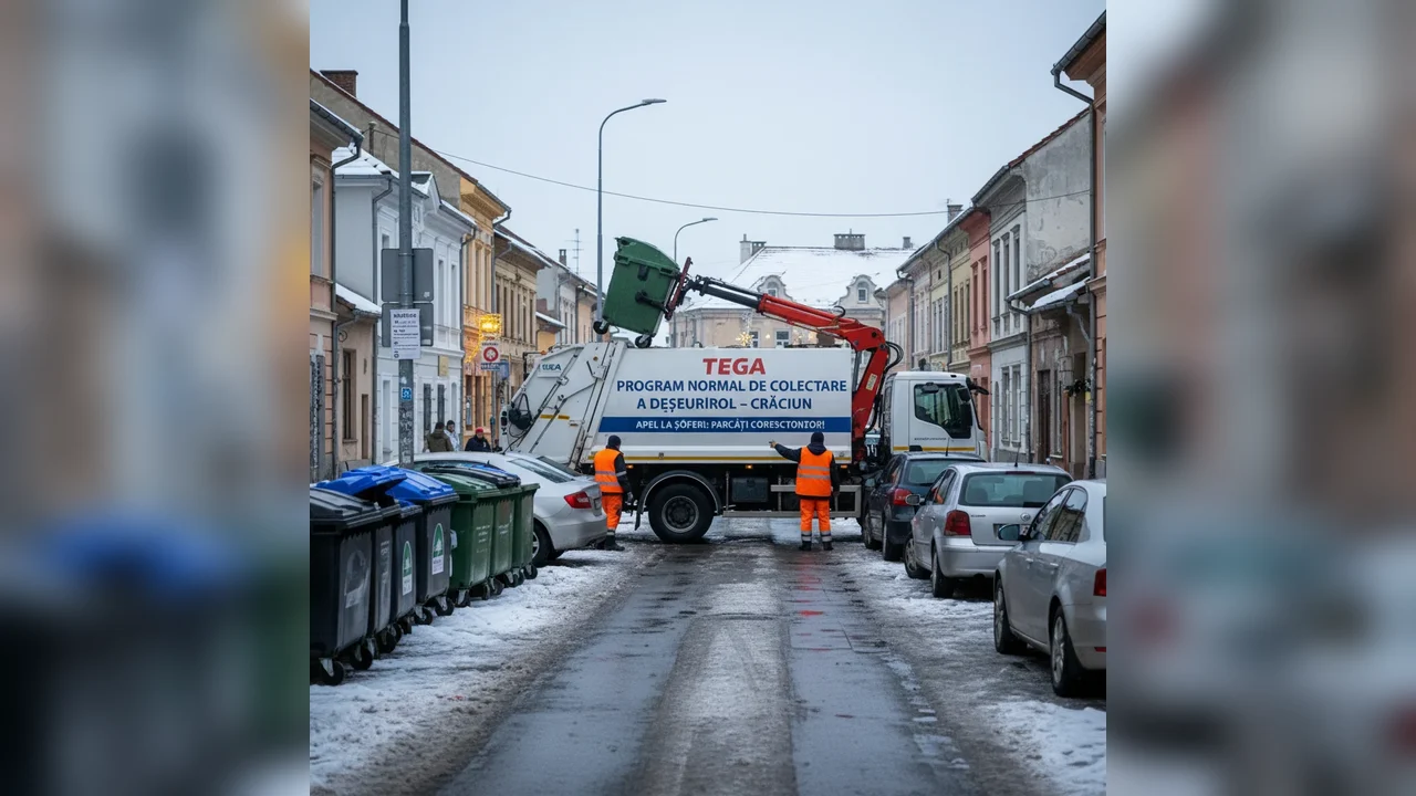 TEGA anunță program normal de colectare a deșeurilor de Crăciun și cere șoferilor să elibereze accesul echipelor la punctele de colectare