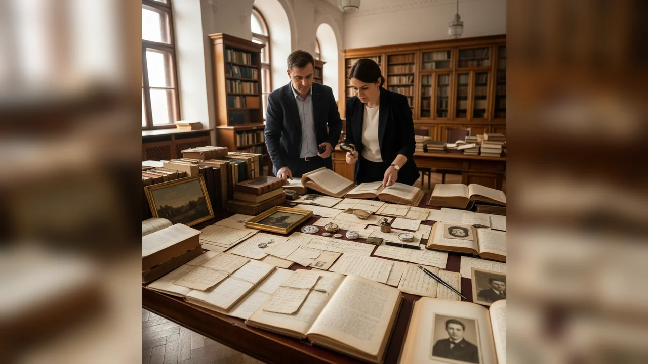 Zeci de scrisori, tablouri și obiecte personale găsite în cărțile donate Bibliotecii Județene